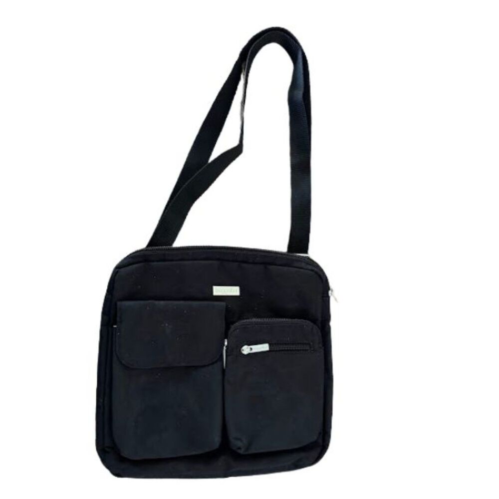 baggallini crossbody black canyon travel purse bag satchel durable washable guc